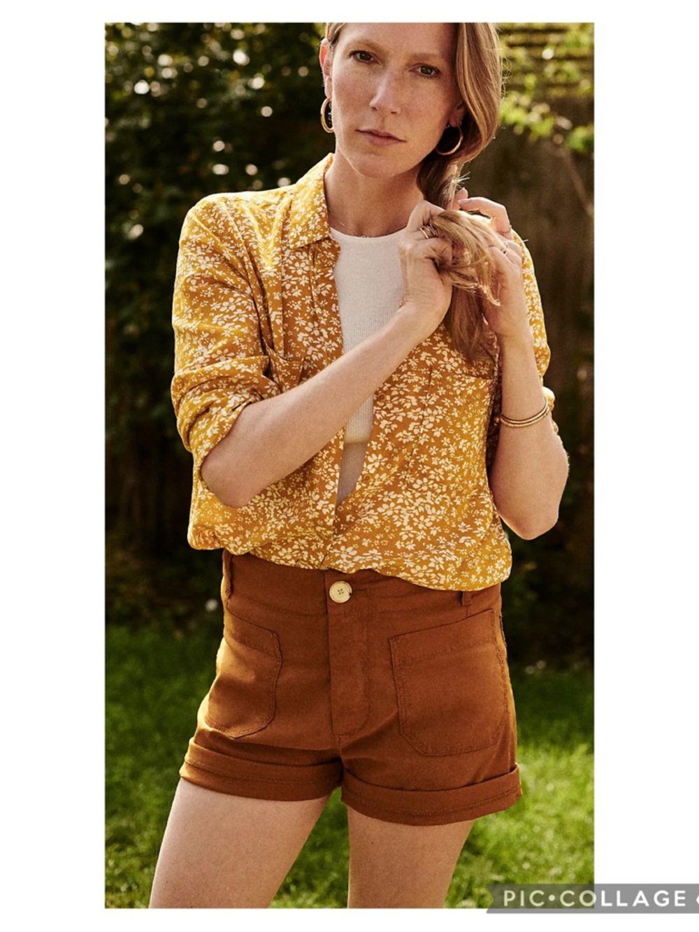 EUC Anthropologie Megan High Rise Patch Pocket Poplin Shorts
